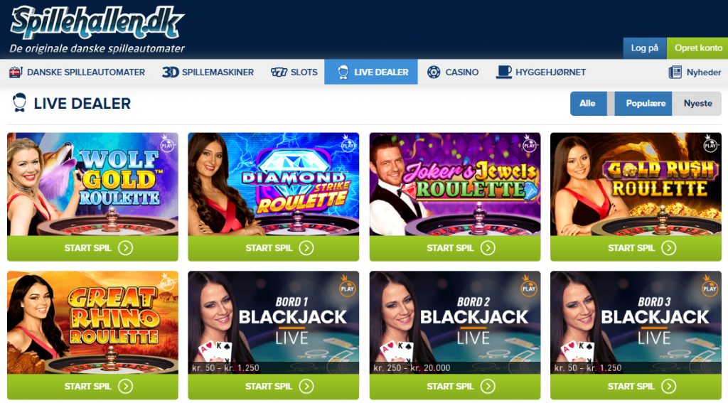 spillehallen.dk live casino